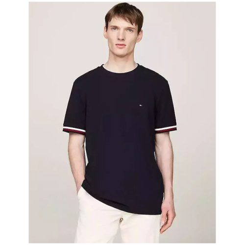 TOMMY HILFIGER Global stripe flag cuff tee